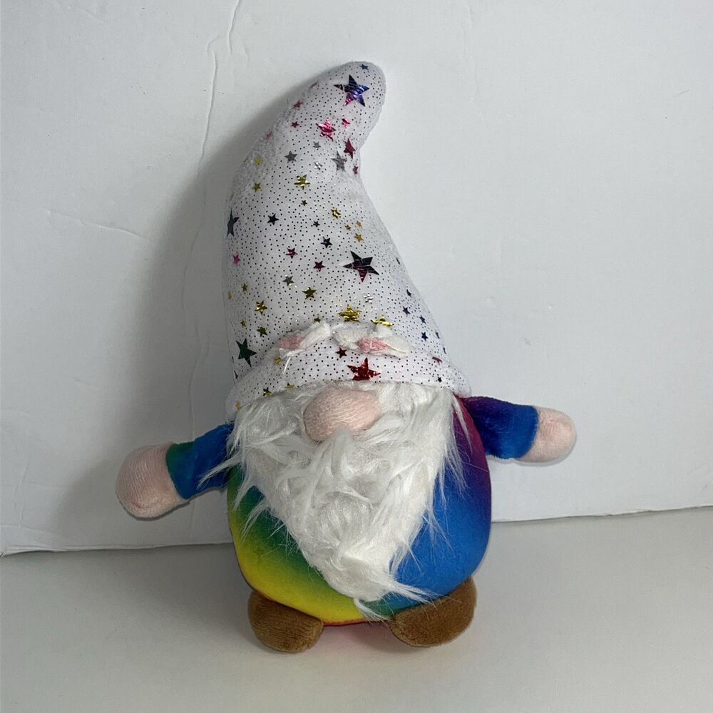 Jerome Gnome Faceless Patriotic Plush Doll Tie Dye Bright Colors And Stars
